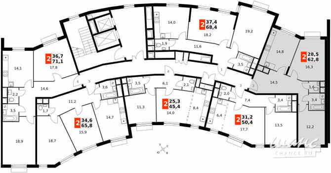 2-к квартира, 62.8 м², этаж 5/12 Москва - изображение 1