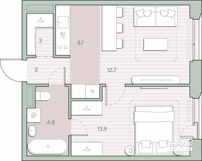 1-к квартира, 41.5 м², этаж 3/4 Москва - изображение 1