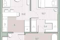 1-к квартира, 39.2 м², этаж 2/13