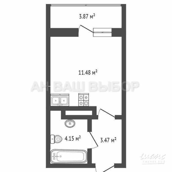 Продам студию 19 м², этаж 12/16 Тюмень - изображение 2