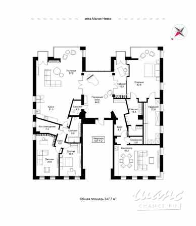 5-к квартира, 347.7 м², этаж 2/6 Санкт-Петербург - изображение 3