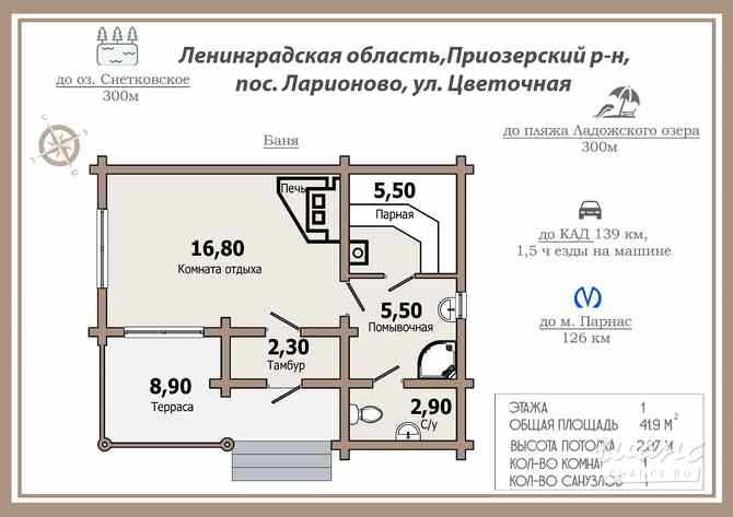 Дом 343.6 м², Цветочная улица Приозерск - изображение 3