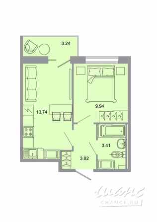 1-к квартира, 31.7 м², этаж 5/15 Бугры - изображение 1