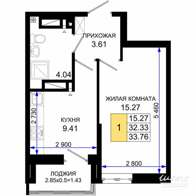 1-к квартира, 33.76 м², этаж 23/25 Ростов-на-Дону - изображение 3