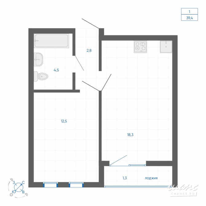 1-к квартира, 39.3 м², этаж 9/22 Екатеринбург - изображение 3
