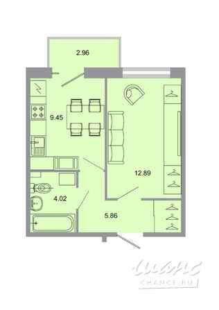 1-к квартира, 32 м², этаж 15/15 Бугры - изображение 1
