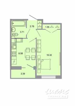1-к квартира, 32.7 м², этаж 16/20 Бугры - изображение 1