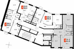 2-к квартира, 63.8 м², этаж 3/15