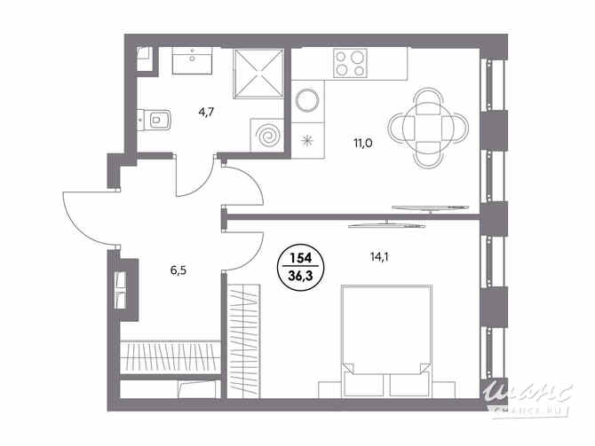 1-к квартира, 36.3 м², этаж 16/21 Москва - изображение 3