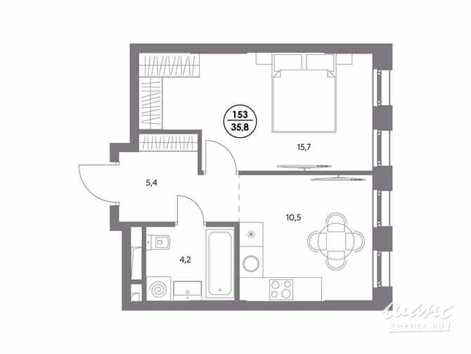 1-к квартира, 35.8 м², этаж 16/21 Москва - изображение 3