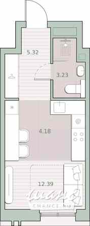 1-к квартира, 25.12 м², этаж 10/30 Москва - изображение 1