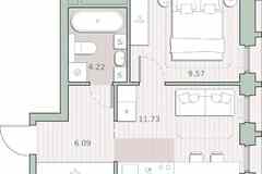1-к квартира, 31.61 м², этаж 17/44