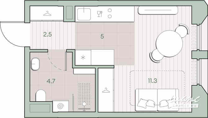 1-к квартира, 23.5 м², этаж 7/13 Москва - изображение 1