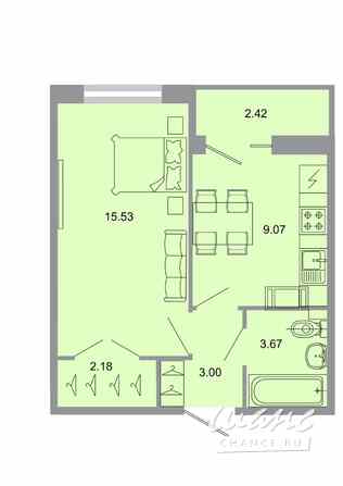 1-к квартира, 34 м², этаж 14/20 Бугры - изображение 1