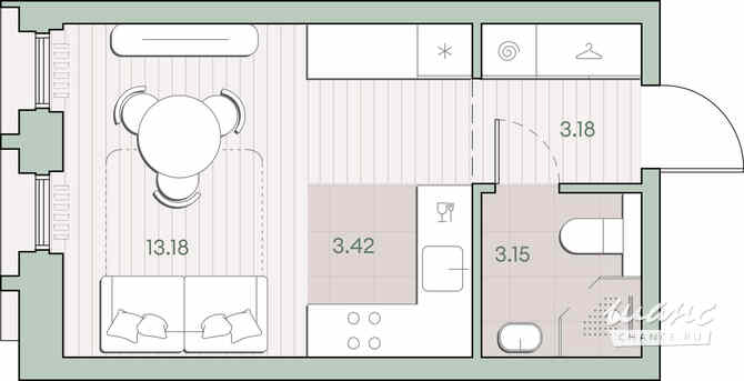 1-к квартира, 22.93 м², этаж 10/44 Москва - изображение 1