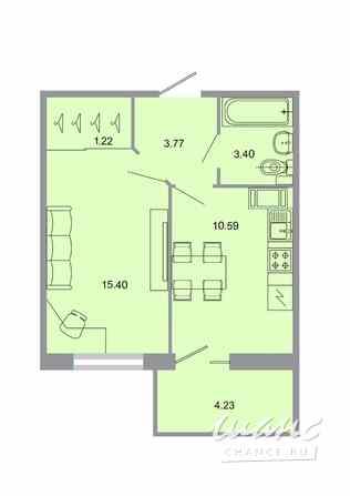 1-к квартира, 35.8 м², этаж 7/20 Бугры - изображение 1