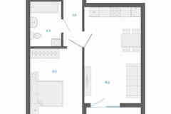 1-к квартира, 39.3 м², этаж 9/22