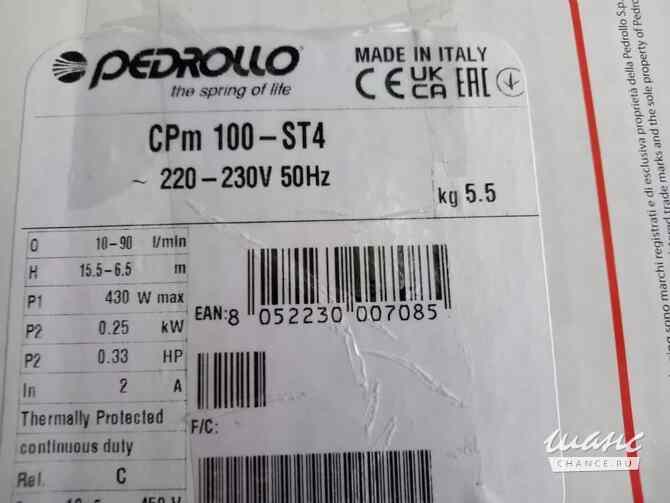 Поверхностный центробежный насос Pedrollo CPm 100 Санкт-Петербург - изображение 4