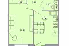 1-к квартира, 35.8 м², этаж 14/20
