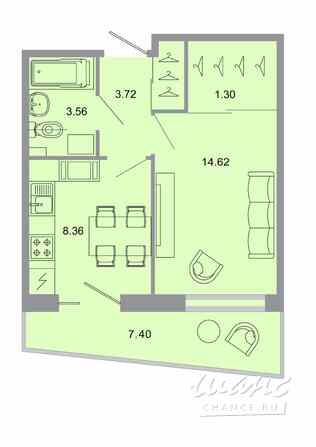 1-к квартира, 32.8 м², этаж 15/15 Бугры - изображение 1