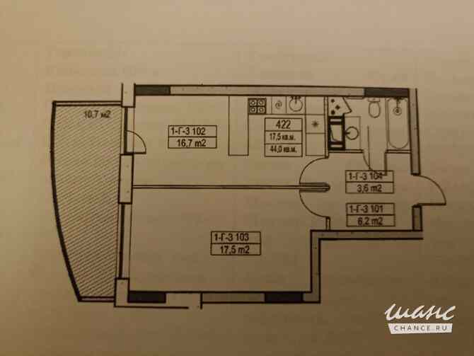 1-к квартира, 45.3 м², этаж 5/19 Красногорск - изображение 3
