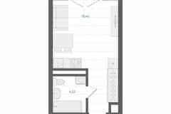 1-к квартира, 24.4 м², этаж 2/4