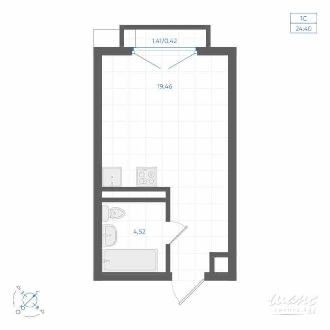 1-к квартира, 24.4 м², этаж 2/4 Екатеринбург - изображение 3