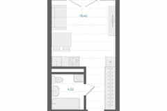 1-к квартира, 24.4 м², этаж 4/4