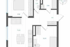 2-к квартира, 49.11 м², этаж 1/4