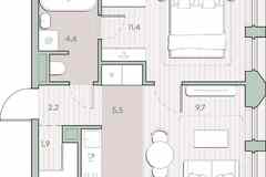 1-к квартира, 35.3 м², этаж 8/13