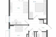 2-к квартира, 45.74 м², этаж 4/4