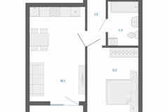 1-к квартира, 39.3 м², этаж 8/22