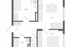 2-к квартира, 49.11 м², этаж 1/4
