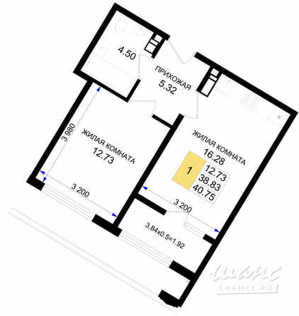 1-к квартира, 40.75 м², этаж 2/8 Новороссийск - изображение 3