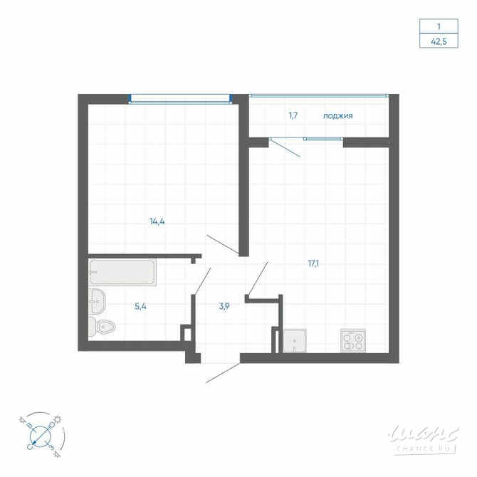 1-к квартира, 43.1 м², этаж 10/32 Екатеринбург - изображение 3