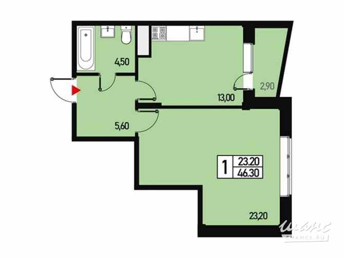 1-к квартира, 46.3 м², этаж 1/3 Москва - изображение 3