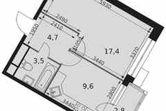 1-к квартира, 36 м², этаж 11/22