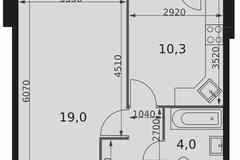 1-к квартира, 38.6 м², этаж 8/22