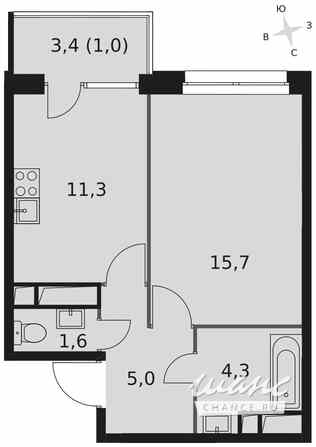 1-к квартира, 38.9 м², этаж 19/22 Москва - изображение 2