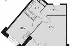 1-к квартира, 38.4 м², этаж 4/22