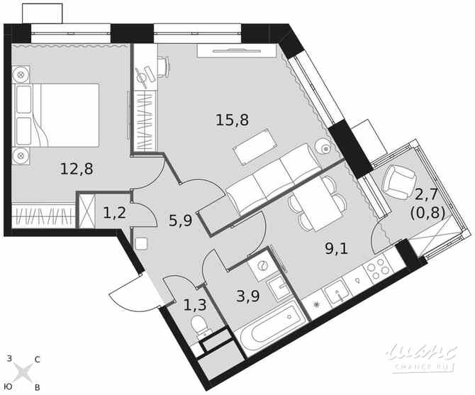 2-к квартира, 52.1 м², этаж 6/22 Москва - изображение 2