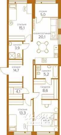 3-к квартира, 101.4 м², этаж 7/8 Москва - изображение 2