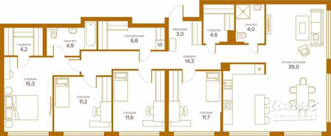 4-к квартира, 130.4 м², этаж 8/13 Москва - изображение 2