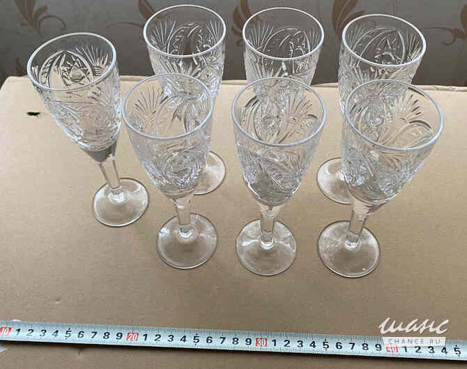 Хрустальные бокалы (фужеры) 7 шт. Санкт-Петербург - изображение 1