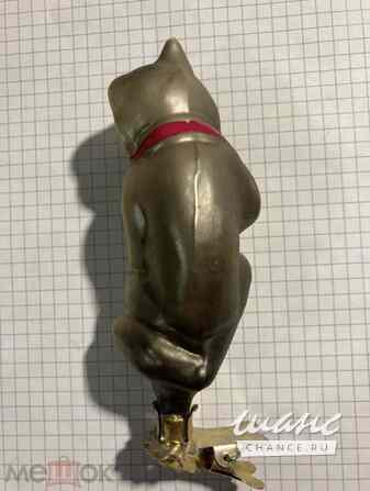 Ёлочная игрушка СССР, Волк из сказки «Три поросенка». Редкость Прищепка. Стекло. Состояние Санкт-Петербург - изображение 3