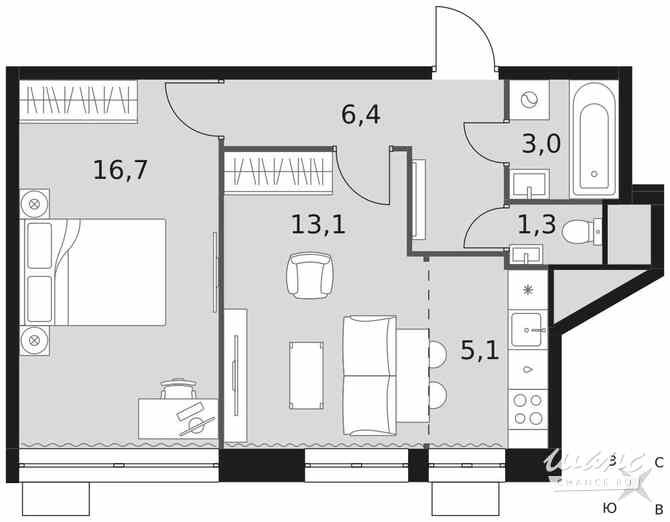 2-к квартира, 45.5 м², этаж 10/21 Москва - изображение 2