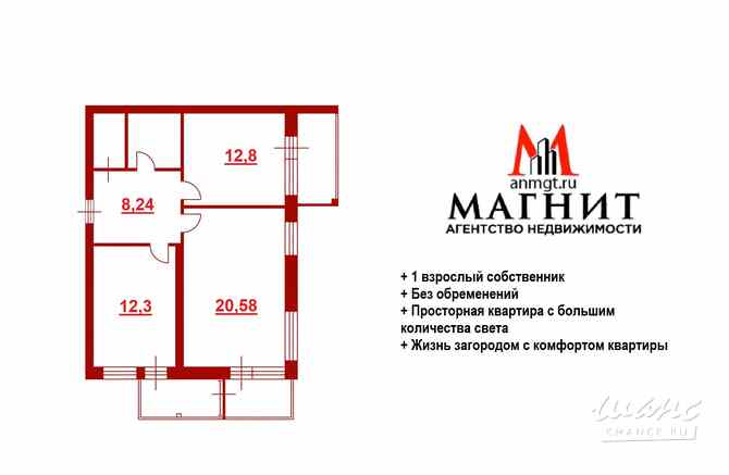 2-к квартира, 60 м², этаж 2/3 Ломоносов - изображение 3