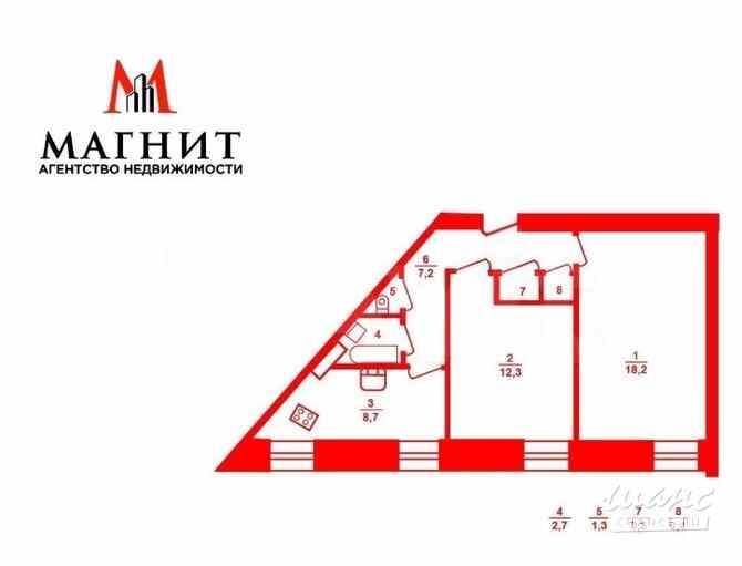 2-к квартира, 51.5 м², этаж 2/5 Санкт-Петербург - изображение 3