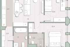 2-к квартира, 57.4 м², этаж 5/13