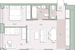 2-к квартира, 53.3 м², этаж 19/27